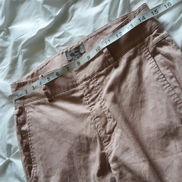 Helmut Lang Sz 0 Slub Twill Cropped Blush Pink Skinny Zip Ankle Flax Blend Pants - Picture 8 of 17